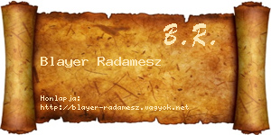 Blayer Radamesz névjegykártya